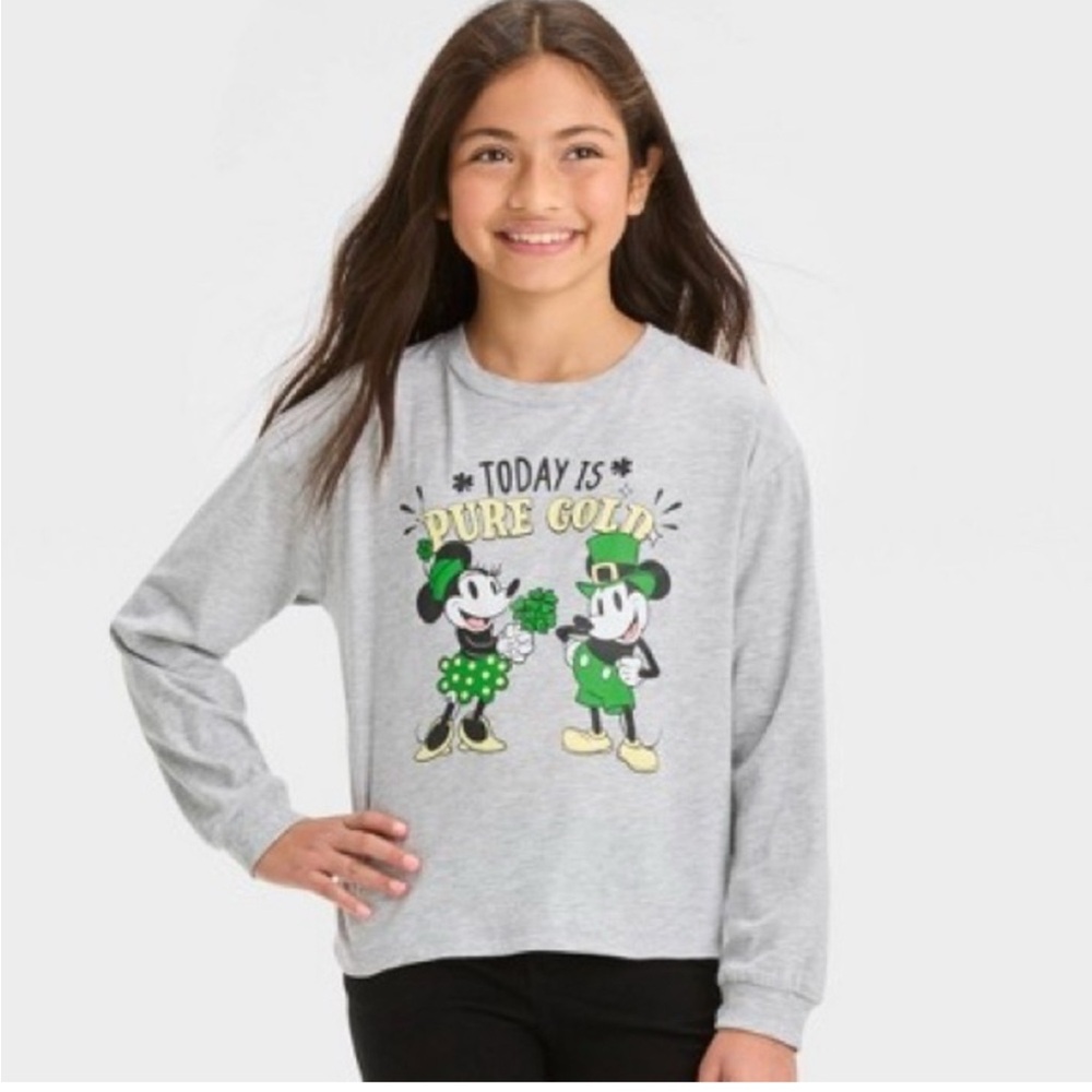 Disney Minnie Mouse Pure Gold Lucky Long Sleeve Graphic T-Shirt